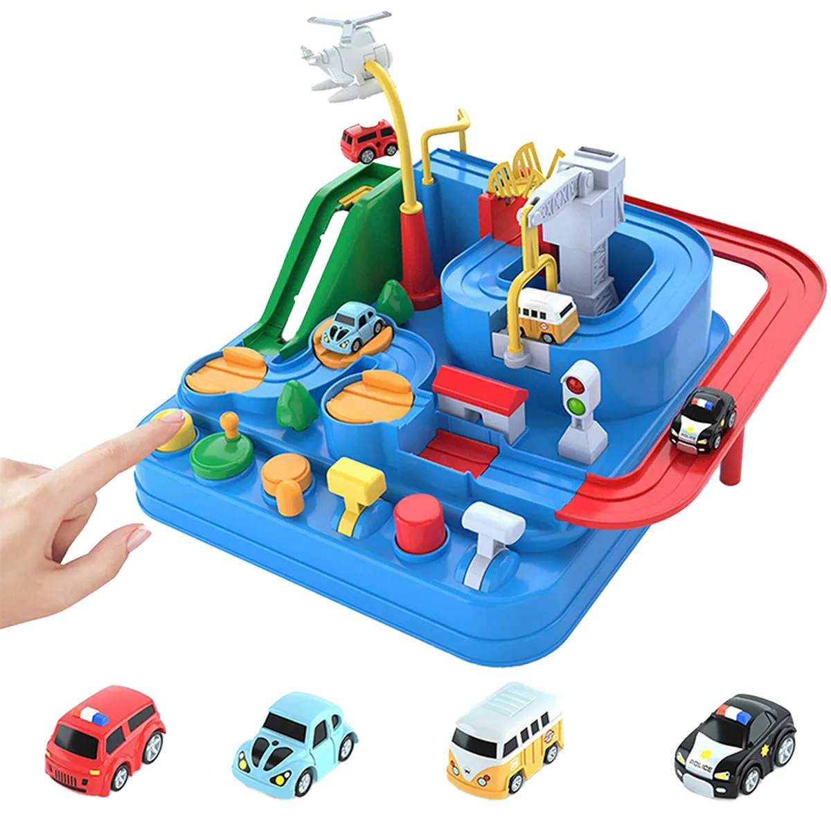 Car Adventure Toy, Race Tracks For Boys Car Adventure Toys for 3+ Year Old Boys Girls, City Rescue Preschool Educational Toy Vehicle Puzzle Car Track Playsets for Toddlers