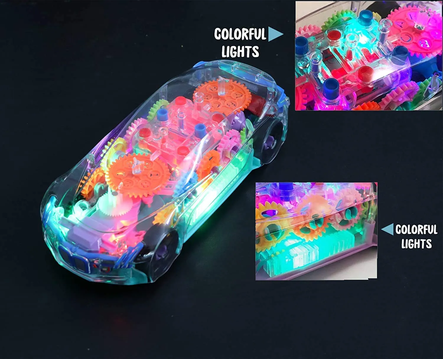 Concept Musical and 3D Lights Kids Transparent Car , Toy for 2 to 5 Year Kids Baby Toy, Multicolor image 6
