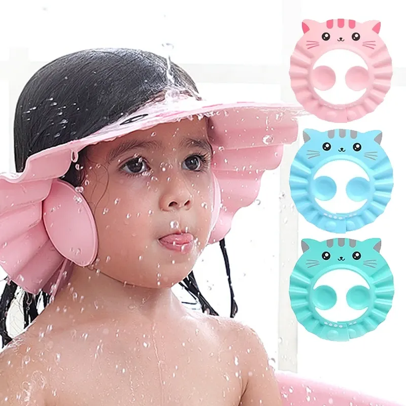 Baby Fomic Shower Cap Shampoo Wash Hair Kids Bath Adjustable Waterproof Ear Protection image 3