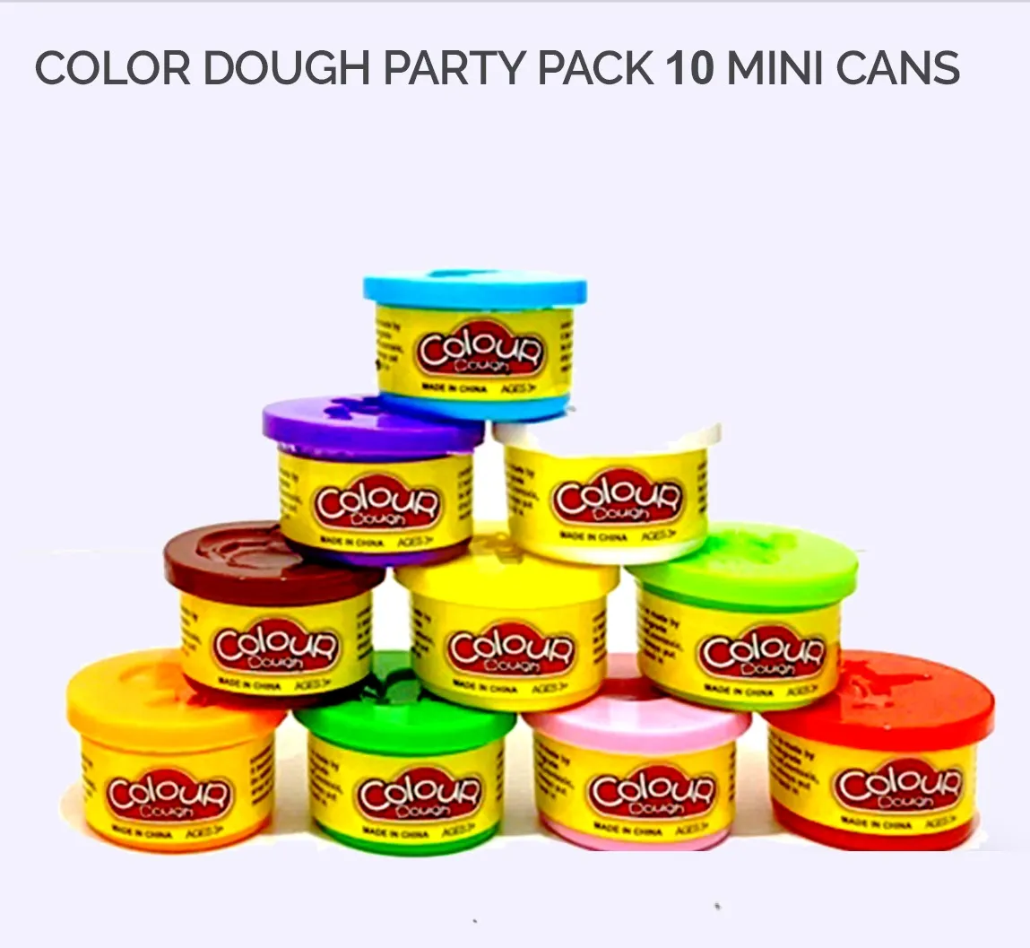 Pack of 10 Pack of Color Dough - w/ 6 BONUS Dough Cutters & Built-In Molding Lids Mega Modeling & Sculpting Playset With 10 Individual 2-Ounce Cans of Dough - Bulk Party Pack image 3