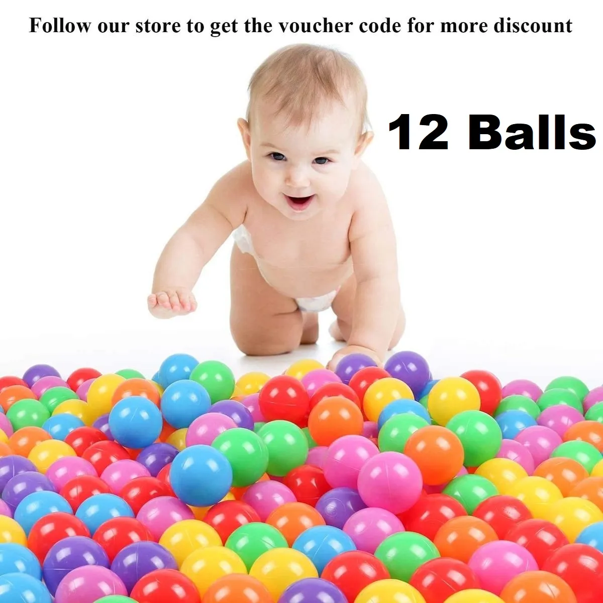Soft Plastic Balls for Tent and Pool - 12 pcs Set