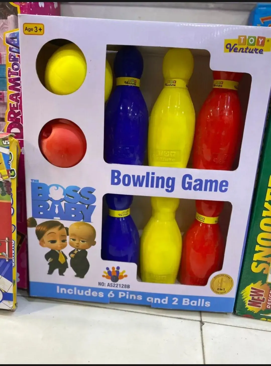 Baby Boss 2 in 1Kids Toy,Indoor Toys Bowling Game Toy Set With Coin Box Yard Games Sport Family Fun Games For Kids image 4