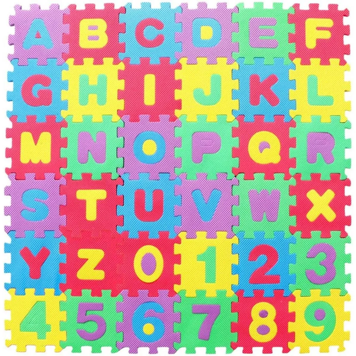 Kids Foam Play Mat (36-Piece Set) 5 x 5 CM Interlocking Alphabet and Numbers Floor Puzzle Colorful EVA Tiles Girls, Boys Soft, Reusable, Easy to Clean image 2