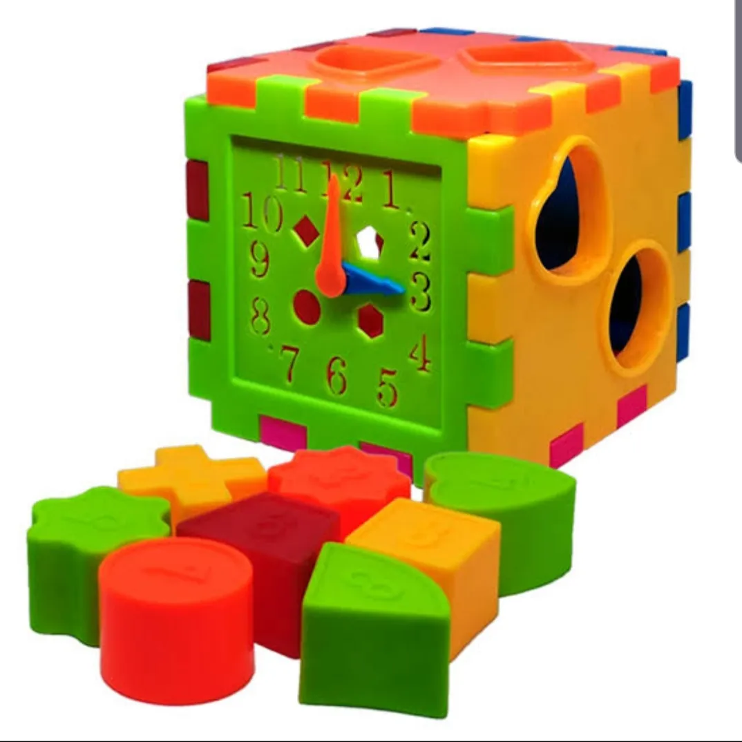 Multifunctional Early Learning Cube Toddler Baby Box Electronic Gear Clock Geometric Blocks Sorting image 1