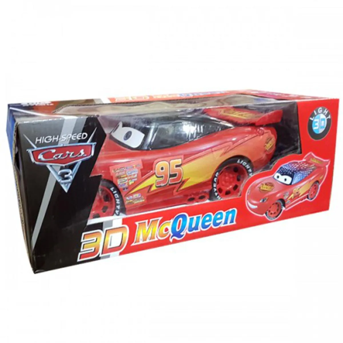 3D McQueen Remote Control Car - 27MHz - Rechargeable Car
