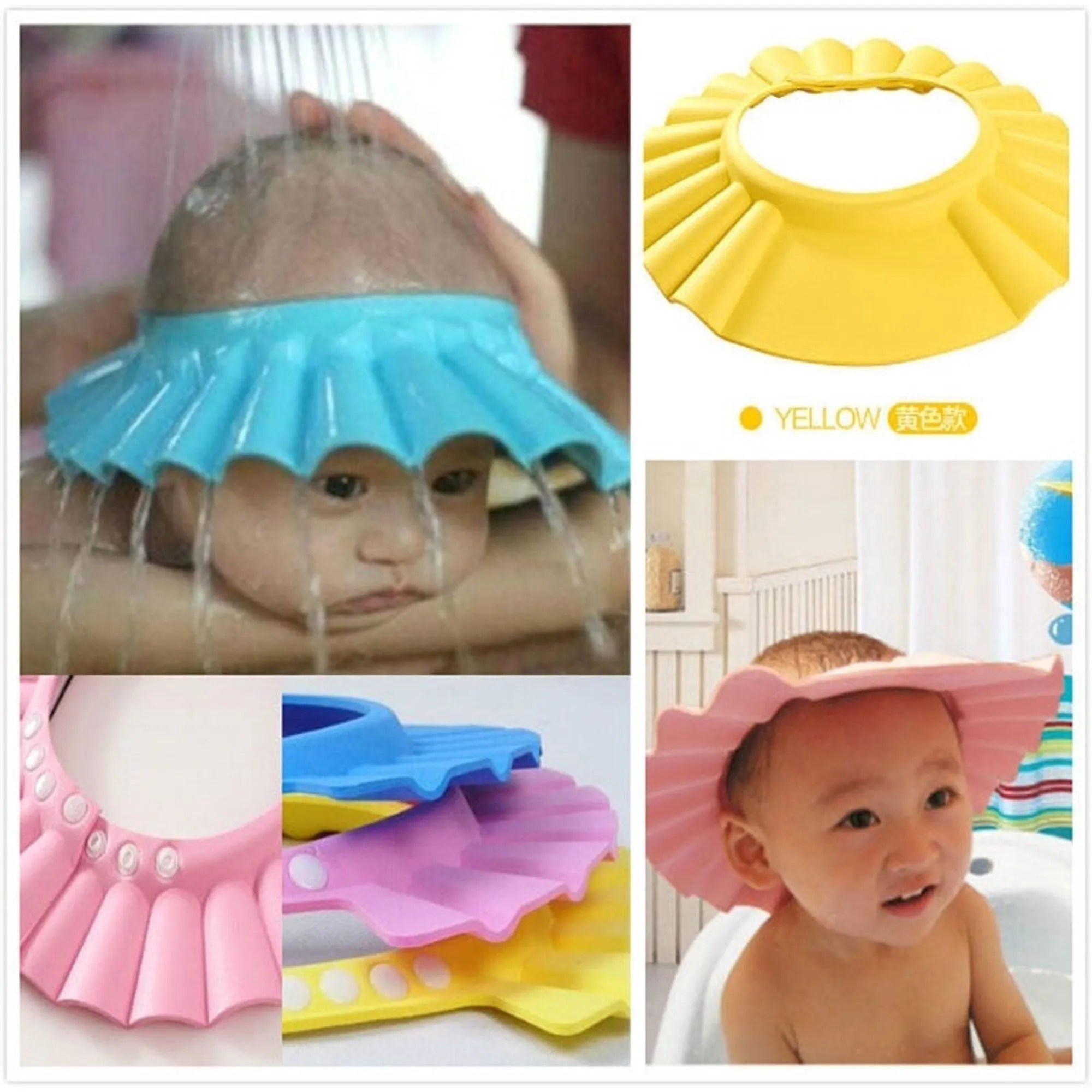 Baby Fomic Shower Cap Shampoo Wash Hair Kids Bath Adjustable Waterproof Ear Protection image 5