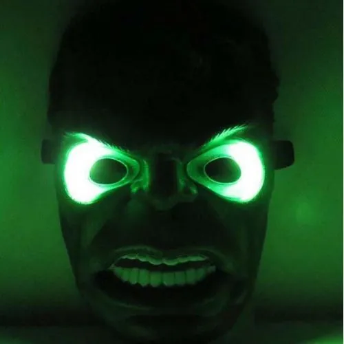 Kids Halloween Prank Luminous Led Spiderman Hulk Avengers Superman Hulk  Batman Face Mask Superhero  Led Light Up Mask For Kids Ages 3 And Up Multicolor Plastic Face Mask image 6