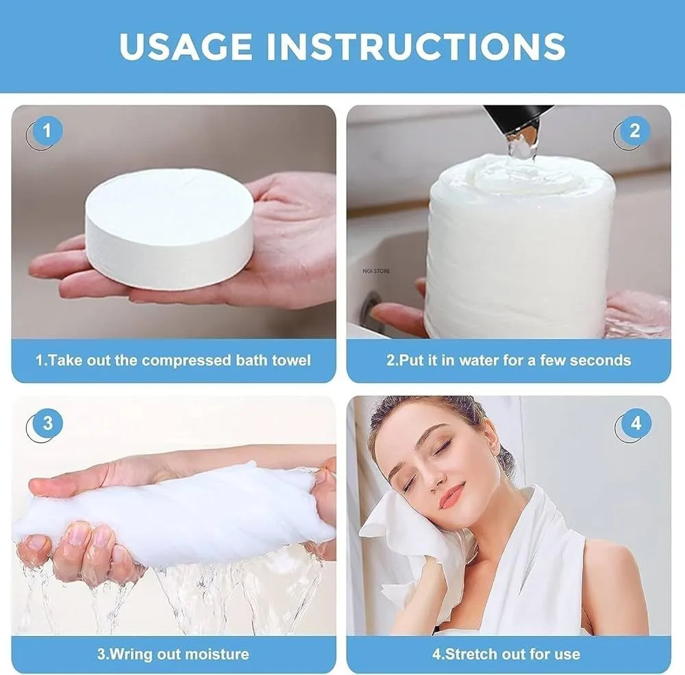 1pcs Compressed Microfiber Disposable Towels Camping Travel Towel Tablet Practical Easy To Carry Makeup Cleansing Mini Bath Spa Towels Portable Tube Size 70x140Cm image 5