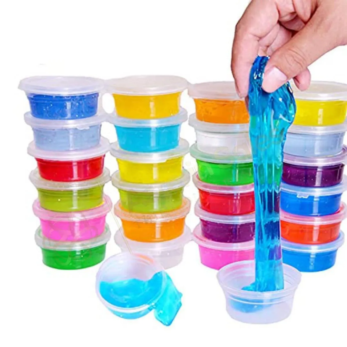 Slime kit Pack Of 24, Colors Non-Toxic Clear Crystal Slime Soft Jelly Clay Putty mud Stress Relief Toy Jelly Toy for Kids & Adult, DIY Slime Making- Multi Color image 1