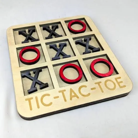 10-Piece Premium Wood Tic-Tac-Toe Board Game 6" Outdoor/Indoor Party Set Toy for Children/Adults, Classic Coffee image 6