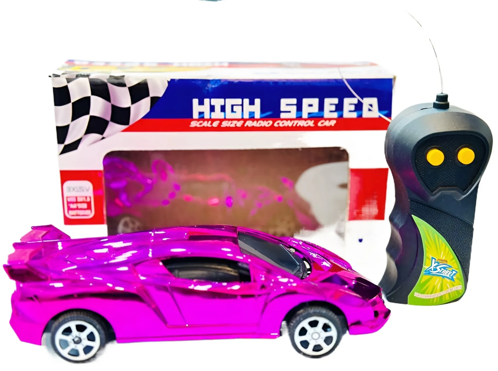 High Speed Scale Size Radio Control Car 2 Channel Metalic Color Speed Racing Car 6 INCH SIZE image 2