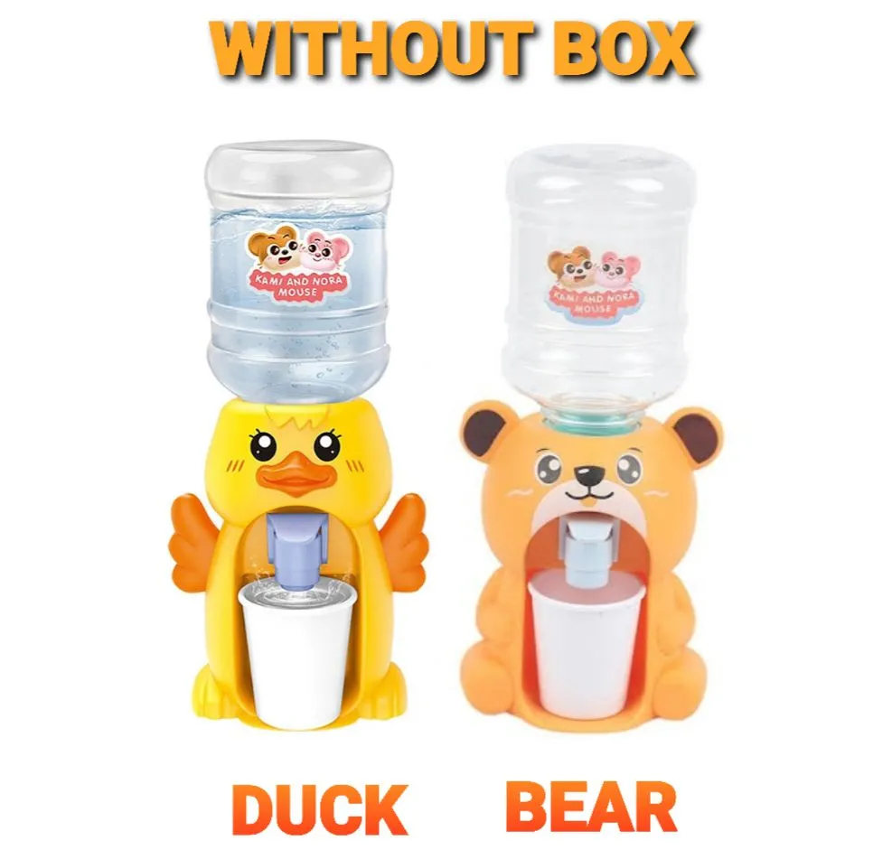 Mini Water Dispenser for Children Kids Gift Cute Water Juice Milk Drinking Fountain Simulation Cartoon Bear Kitchen Toy