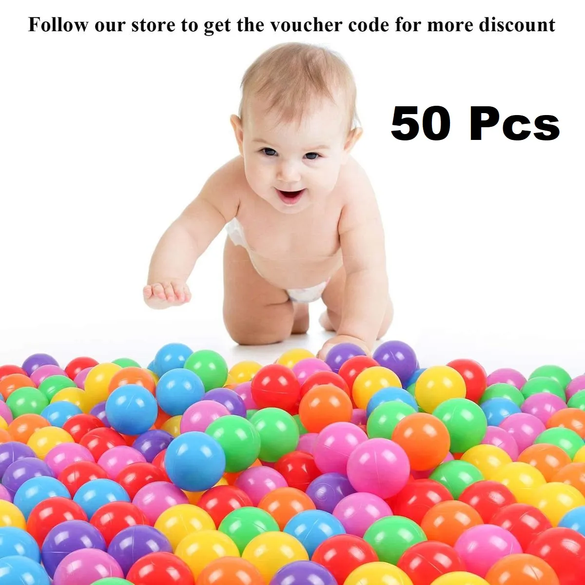 Soft Plastic Balls for Tent and Pool - 50 pcs Set