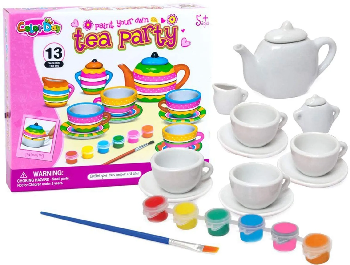 Ceramic Dreamy Tea Set -Time Fun: Paint Your Own Tea Set with our High-Quality DIY Painting Kit image 3