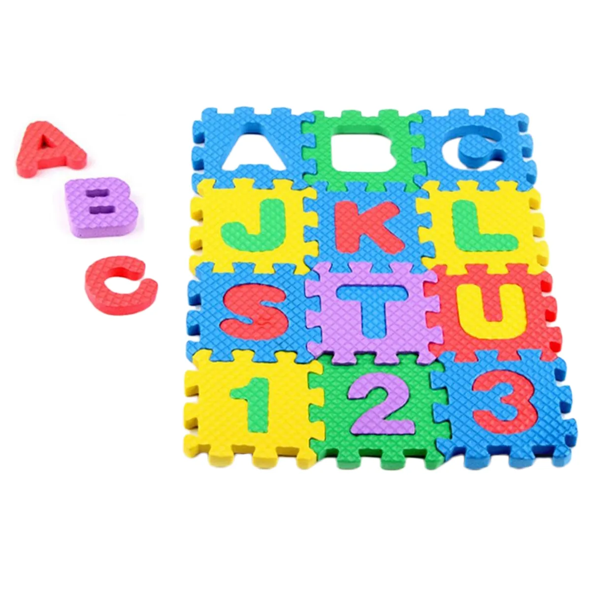 ABC Toy Block Mat Alphabets and Numbers Early Learning Toy Play Foam Puzzle Mat for Kids 36 Pieces 5cm x 5cm