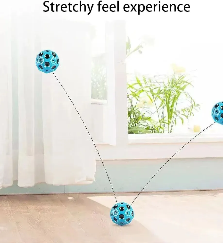 Space Ball, Rubber Bouncing Ball, 2.6 inch Super high Bouncing Space Ball, Helps Improve Hand-Eye Coordination Sensory Skills, Easy to Grip and Catch Bouncing Ball Space Ball Space Theme Bouncy Balls High Resilience Hole Ball Mini Bouncing Ball Toy Space image 3