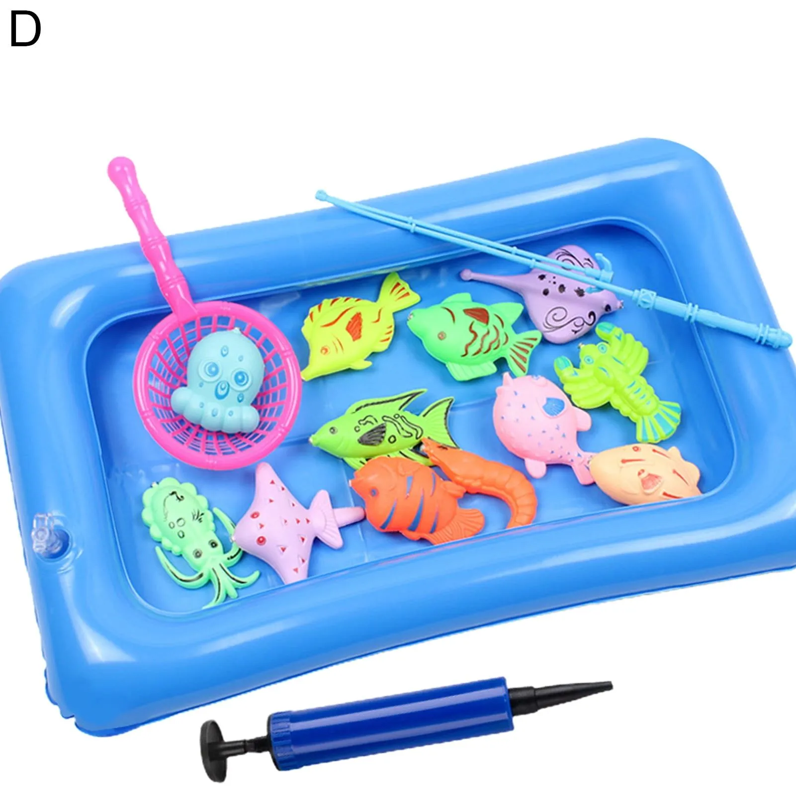 Kids' Fishing Toy Set Play Water Toys for Baby Magnetic Rod and Fish with Inflatable Pool Outdoor Sport Boys Girls image 1