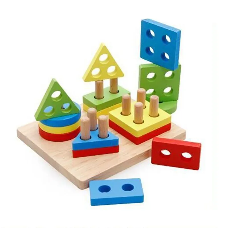 Shape Sorter Learn Geometric Shapes Puzzle for kids Wooden Stacking Toys – Perfect toddler toys recommended Wooden Puzzle toys for 1 2 3 year olds image 5