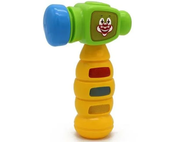 Clown Hammer Light Up Toy Game with Sound Effects Play Time Hammer with Red Blue and Yellow Lights image 3