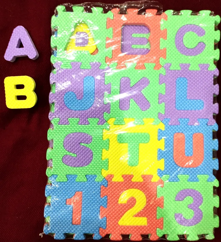 ABC Toy Block Mat Alphabets and Numbers Early Learning Toy Play Foam Puzzle Mat for Kids 36 Pieces 5cm x 5cm image 6