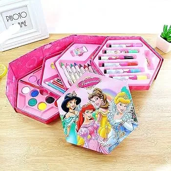 46 Pieces Coloring Kit Set - With Color Pencil, Crayons, Water Color, And Sketch Pens - Hexagon image 3