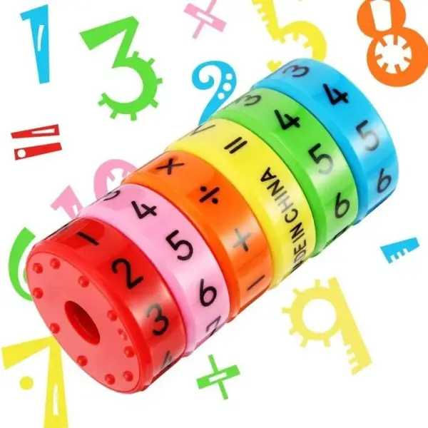 Children Magnetic Mathematics Digital Learning Educational Toys Magic Intelligence Arithmetic Maths Puzzle Cube For Kids Gift  Engaging Maths Teaching Toy: Detachable Magnetic Calculator For Kids - Add, Subtract, Multiply & Divide!