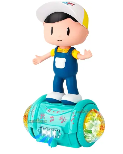 Zest 4 Toyz Musical Toy for Kids 360 Degree Rotating Dancing Boy Doll Toy with 5d Light & Sound Bump & Go Action Toy for 1 Year Old Kids Boys Girls(
