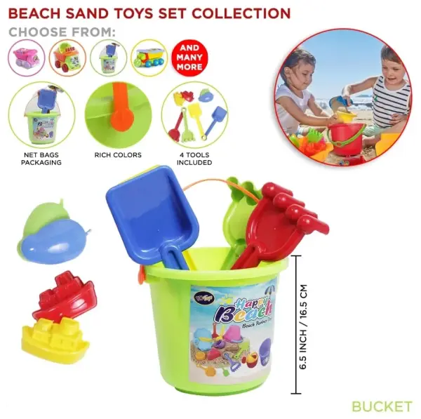 Childrens Beach Toy Set Playing In The Water and Sand Shovel Beach Bucket Sand Digging Tools